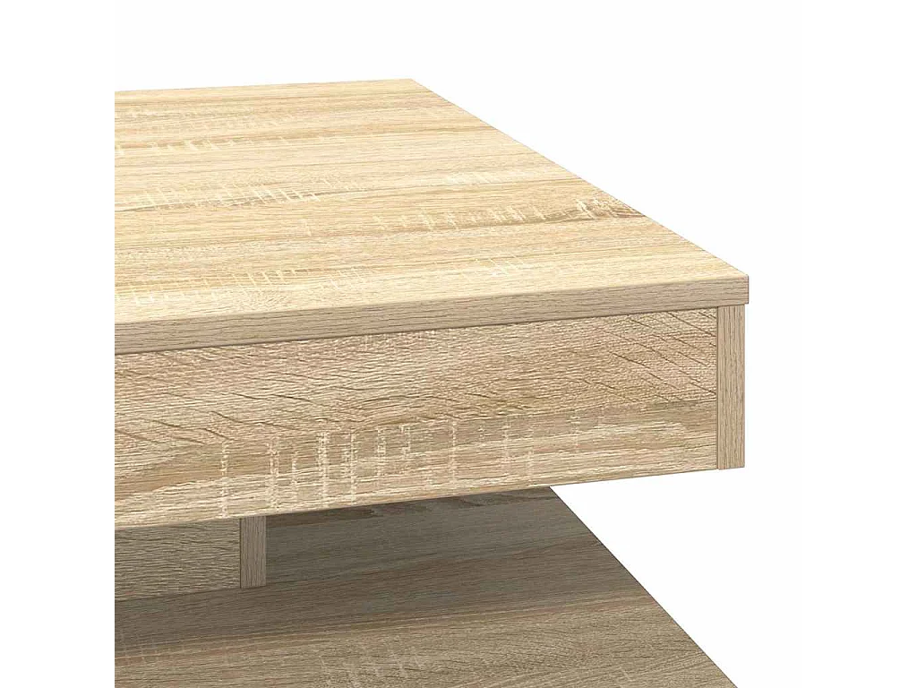 Table basse rotative à 360 degrés chêne sonoma 70x70x34,5 cm