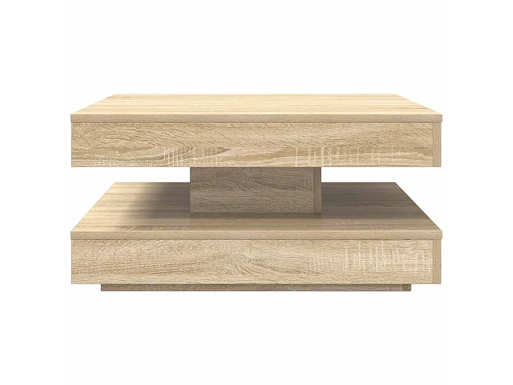 Table basse rotative à 360 degrés chêne sonoma 70x70x34,5 cm