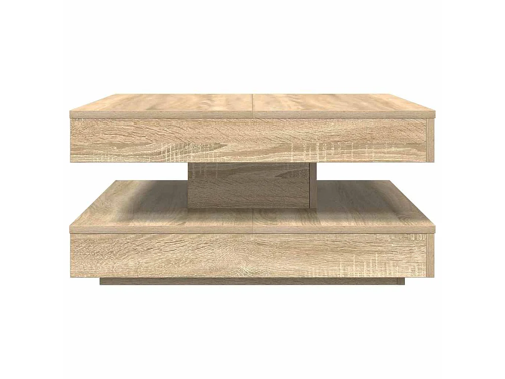 Table basse rotative à 360 degrés chêne sonoma 70x70x34,5 cm