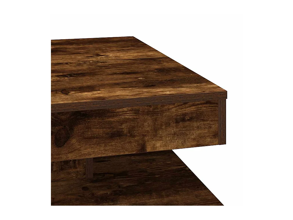 Salontafel 360 graden draaibaar 70x70x34,5 cm gerookt eiken