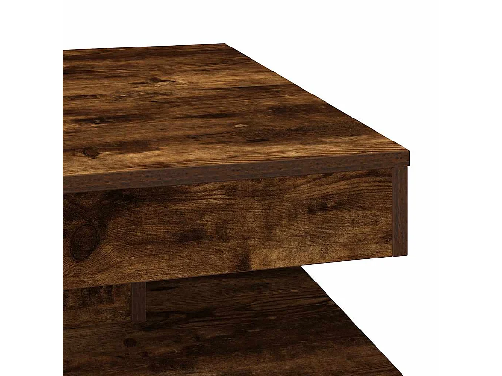 Table basse rotative à 360 degrés chêne fumé 70x70x34,5 cm