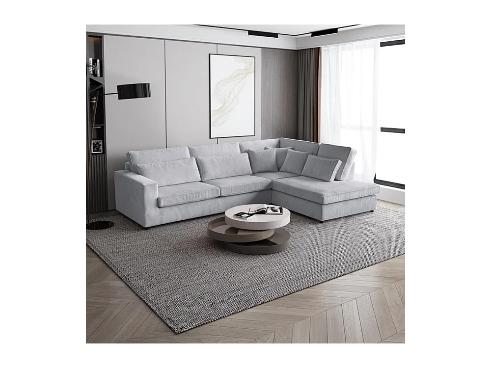 CANAPE Parma sans fonction sommeil gris clair à droite