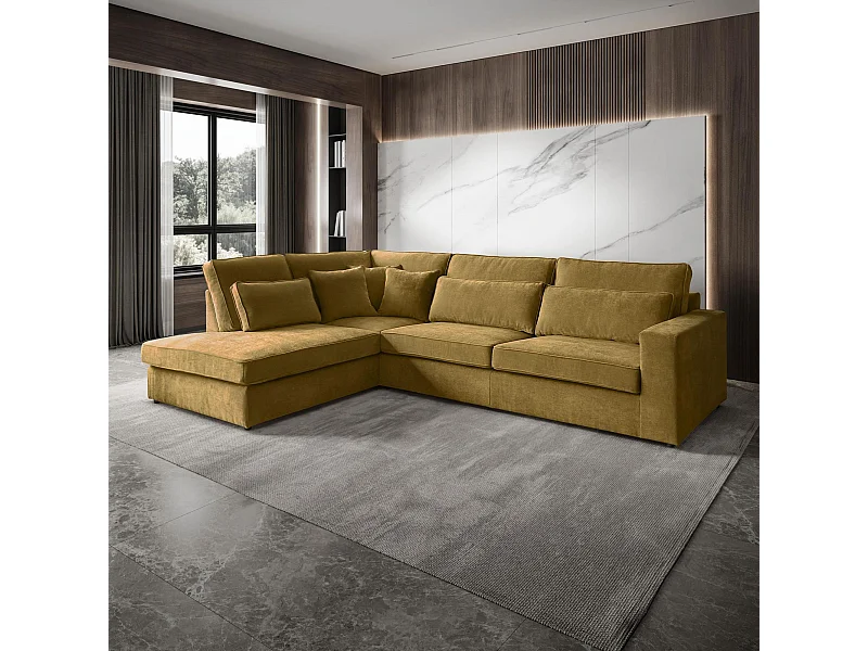 ECKSOFA Parma ohne Schlaffunktion gelb links