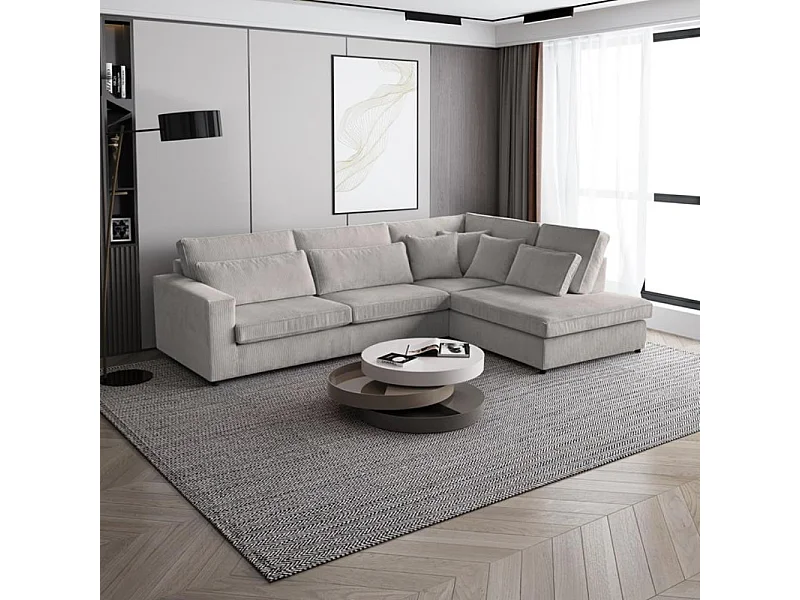 ECKSOFA Parma ohne Schlaffunktion cappuccino rechts