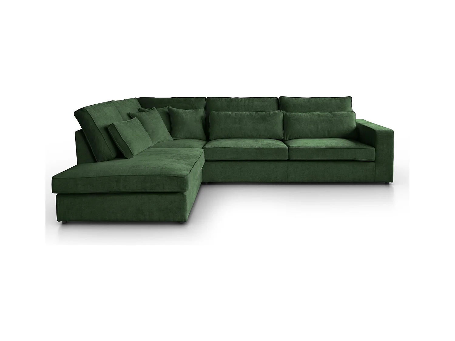 ECKSOFA Parma ohne Schlaffunktion dunkelgrün links