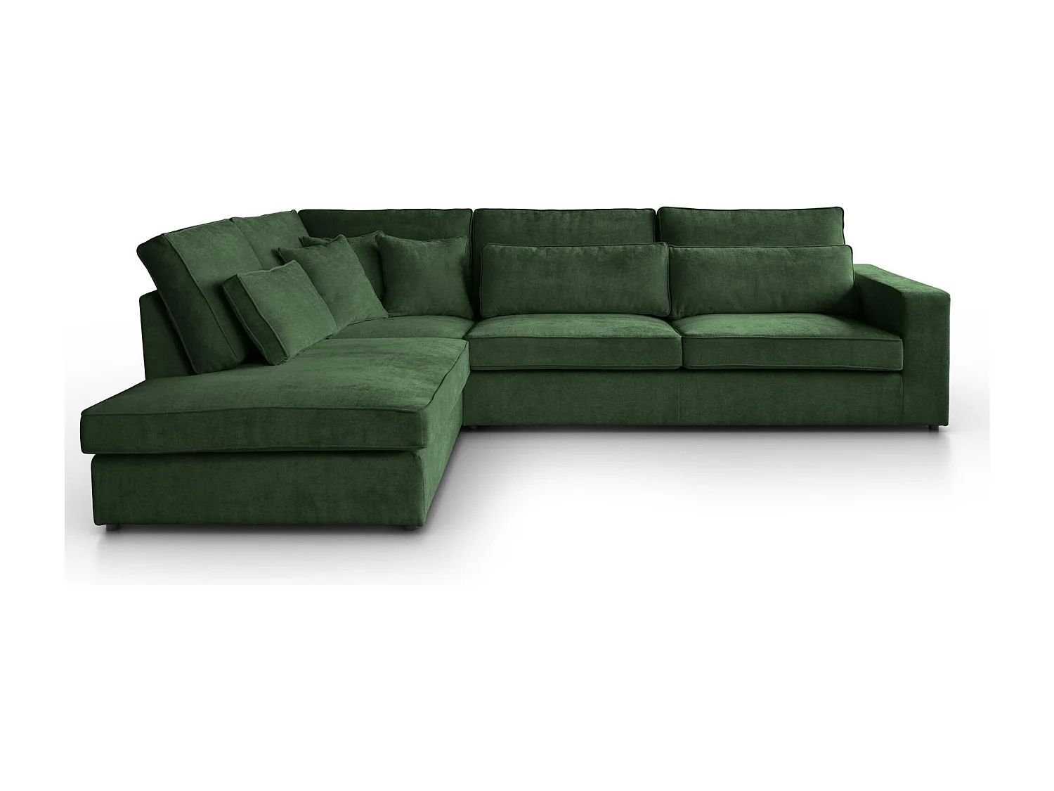 ECKSOFA Parma ohne Schlaffunktion dunkelgrün links