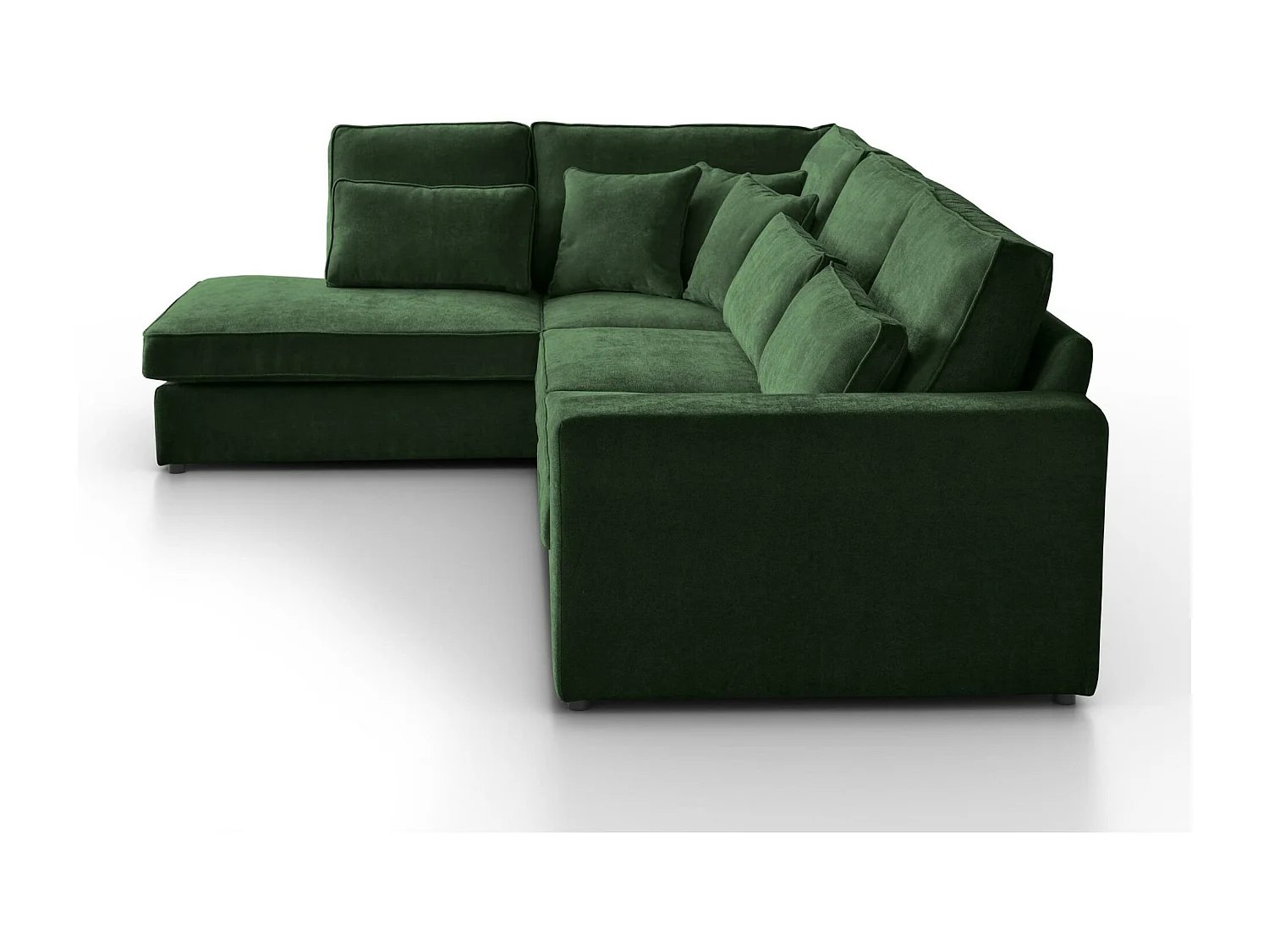 ECKSOFA Parma ohne Schlaffunktion dunkelgrün links