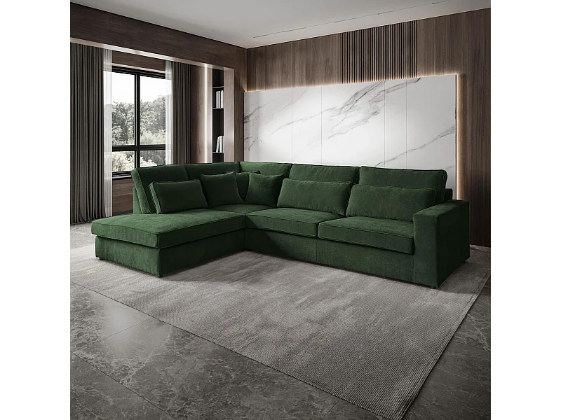 CANAPE Parma sans fonction sommeil vert foncé gauche