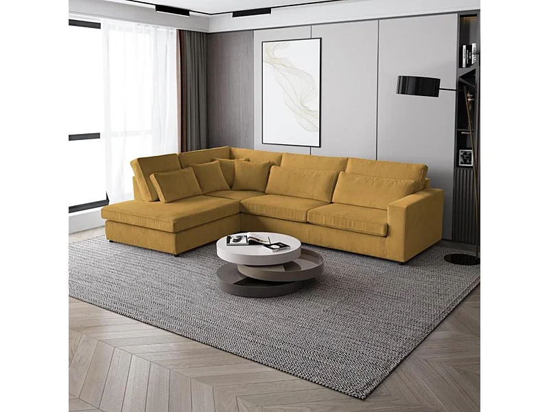 ECKSOFA Parma ohne Schlaffunktion gelb links