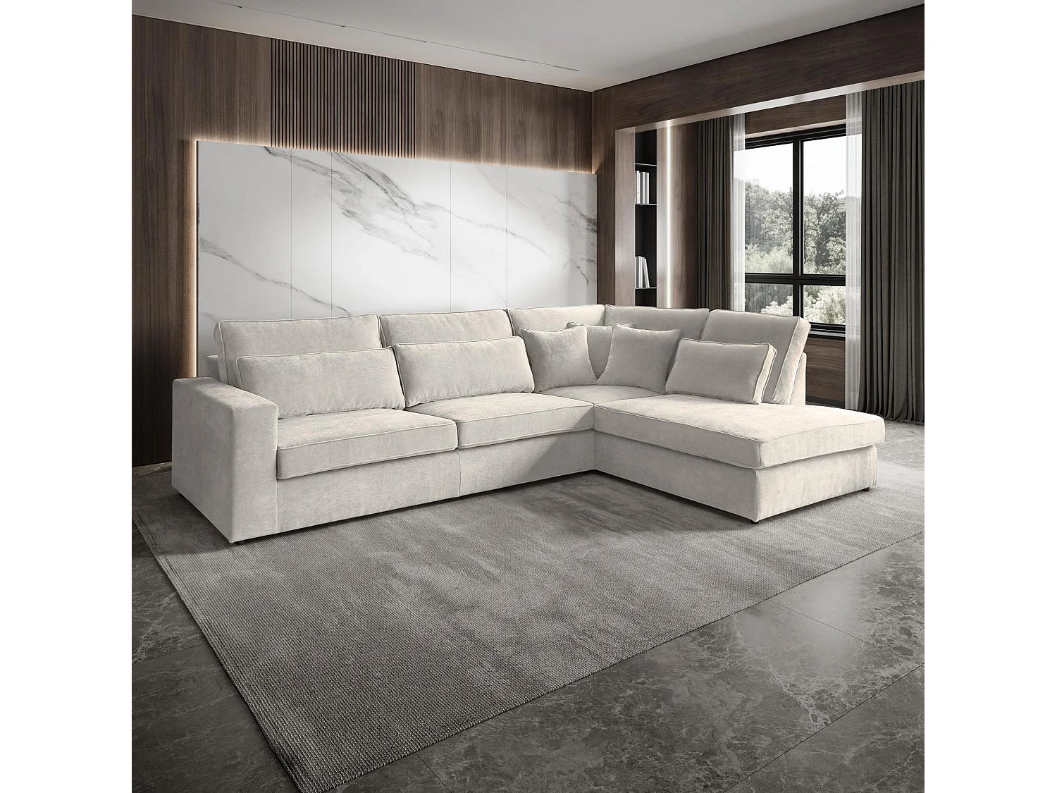CANAPE Parma sans fonction sommeil beige droite