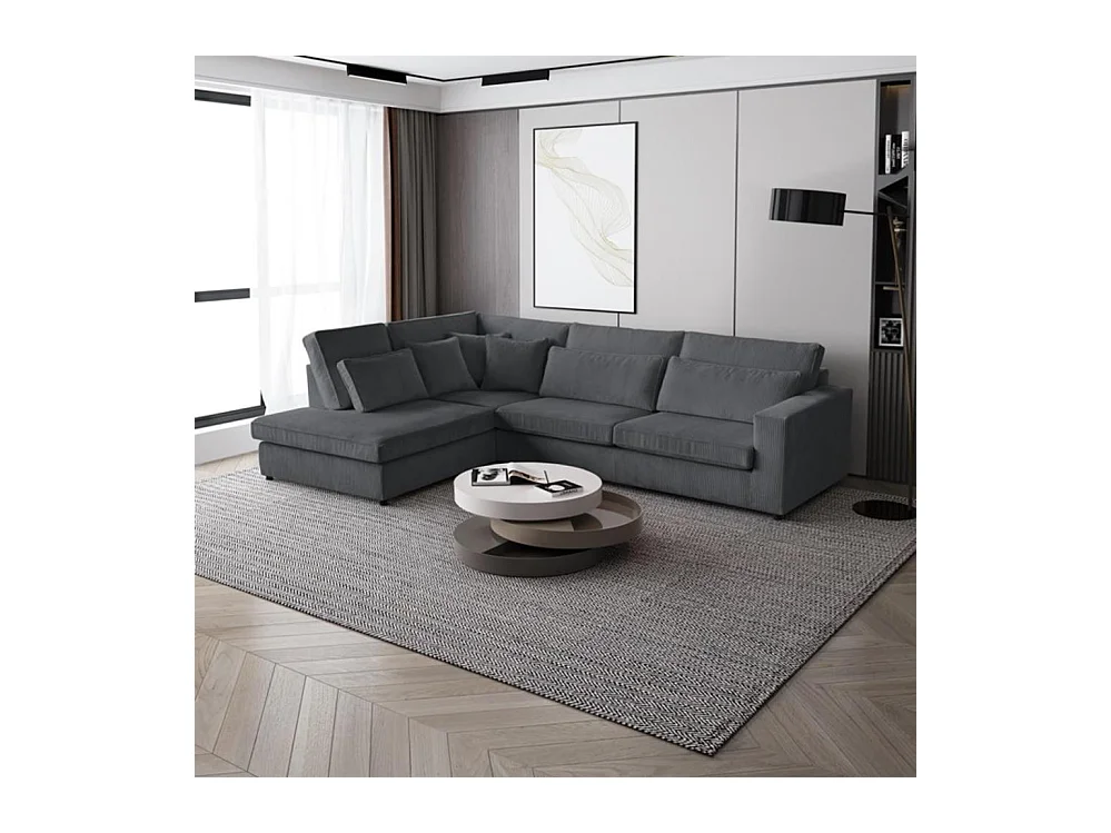 CANAPE Parma sans fonction sommeil gris foncé gauche