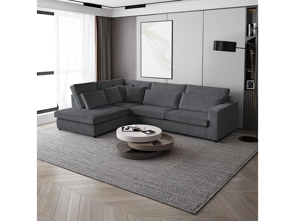 CANAPE Parma sans fonction sommeil gris foncé gauche