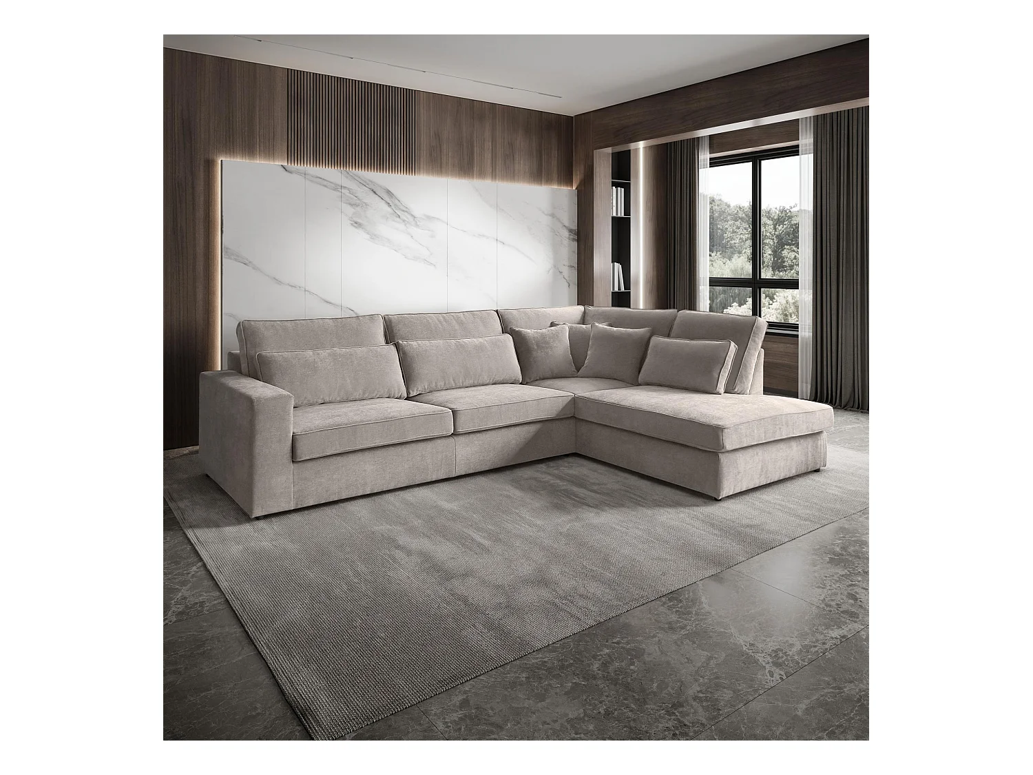 ECKSOFA Parma ohne Schlaffunktion cappuccino rechts