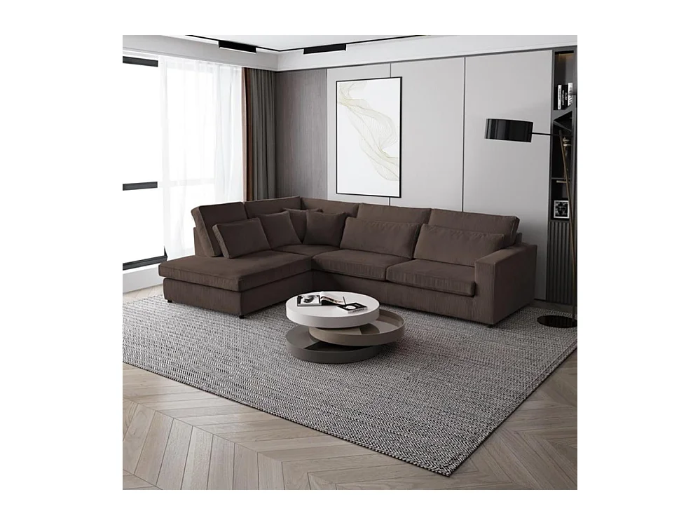 ECKSOFA Parma ohne Schlaffunktion braun links