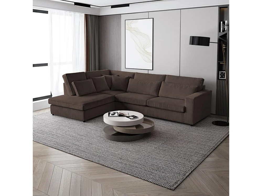 ECKSOFA Parma ohne Schlaffunktion braun links