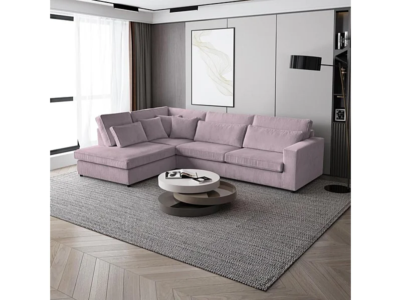 Hoekbank Parma zonder slaapfunctie roze links