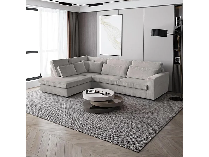 ECKSOFA Parma ohne Schlaffunktion cappuccino links