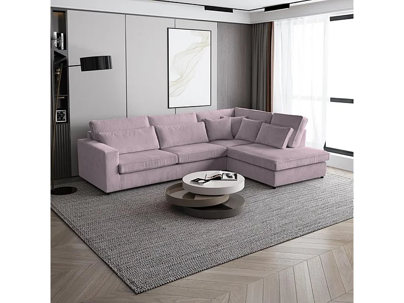 ECKSOFA Parma ohne Schlaffunktion rosa rechts