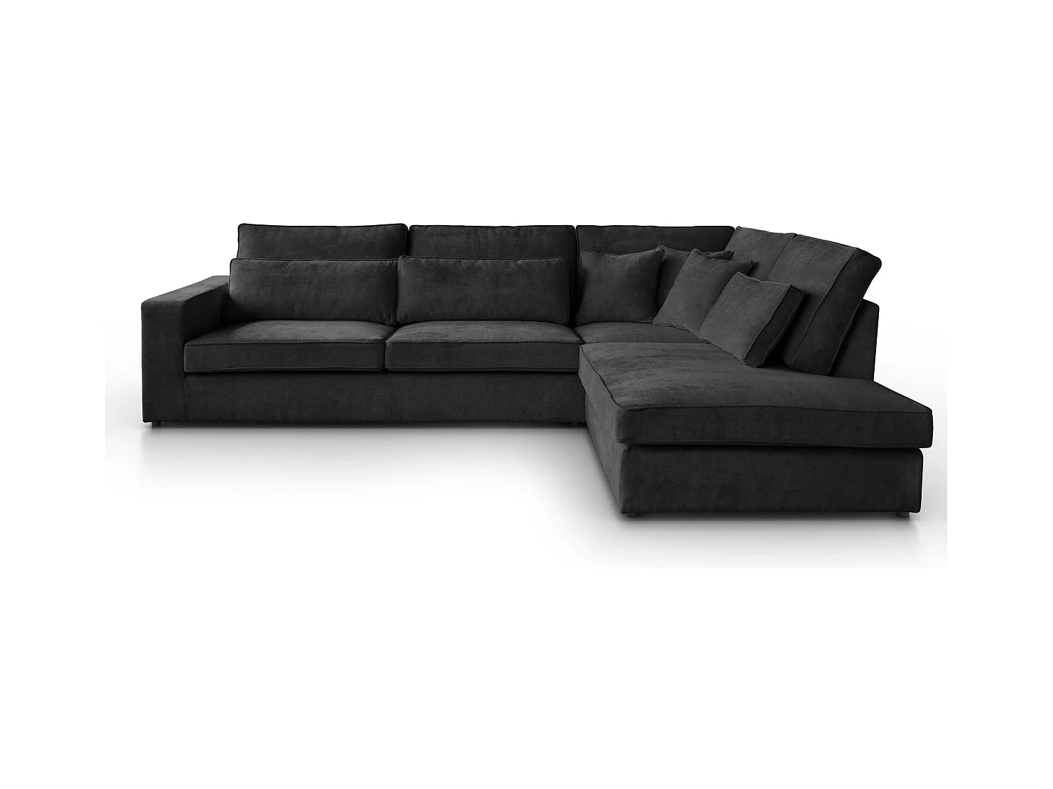 ECKSOFA Parma ohne Schlaffunktion schwarz rechts