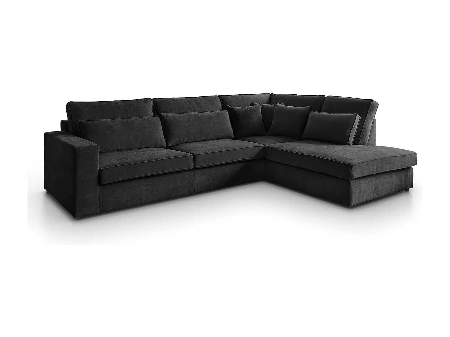 ECKSOFA Parma ohne Schlaffunktion schwarz rechts