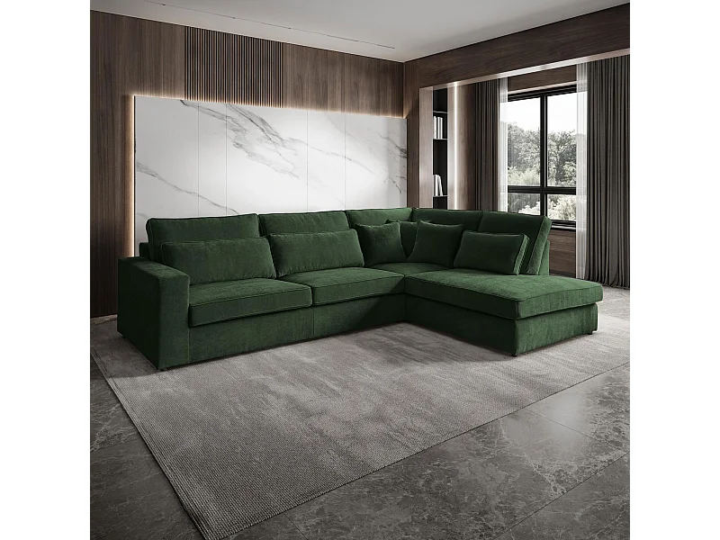 ECKSOFA Parma ohne Schlaffunktion dunkelgrün rechts