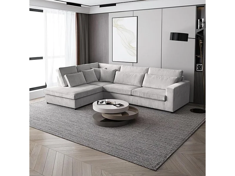 Hoekbank Parma zonder slaapfunctie beige links