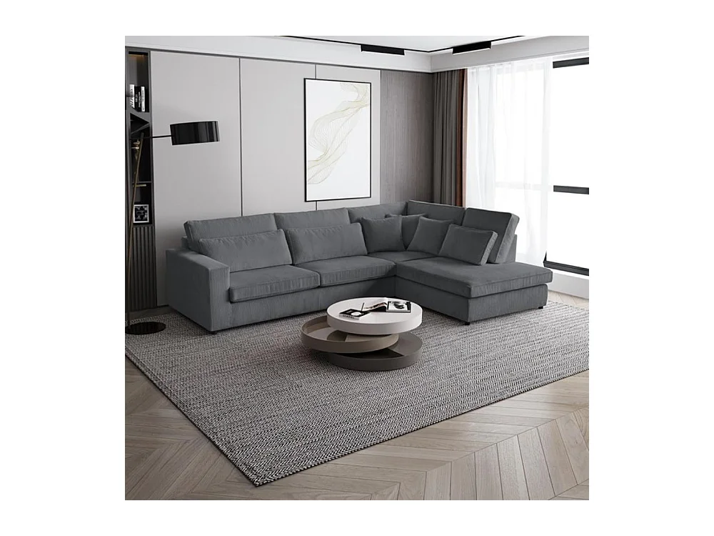 ECKSOFA Parma ohne Schlaffunktion grau rechts