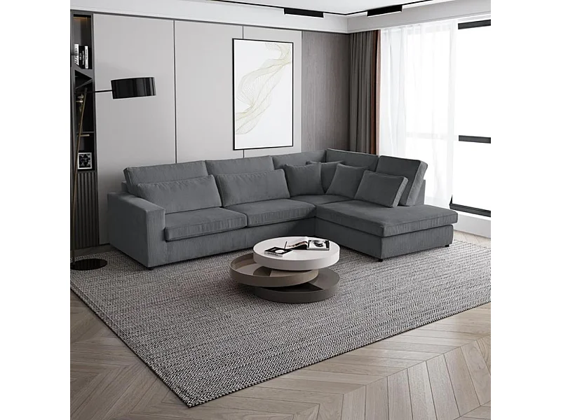 ECKSOFA Parma ohne Schlaffunktion grau rechts