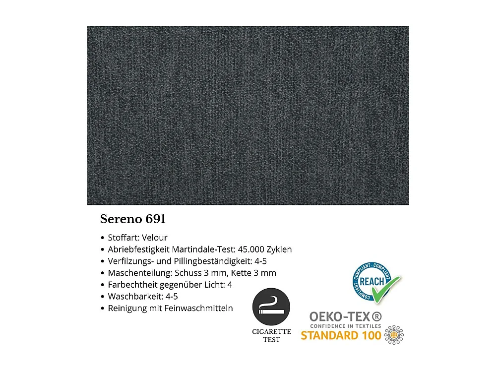 CANAPE Parma sans fonction sommeil bleu foncé gauche