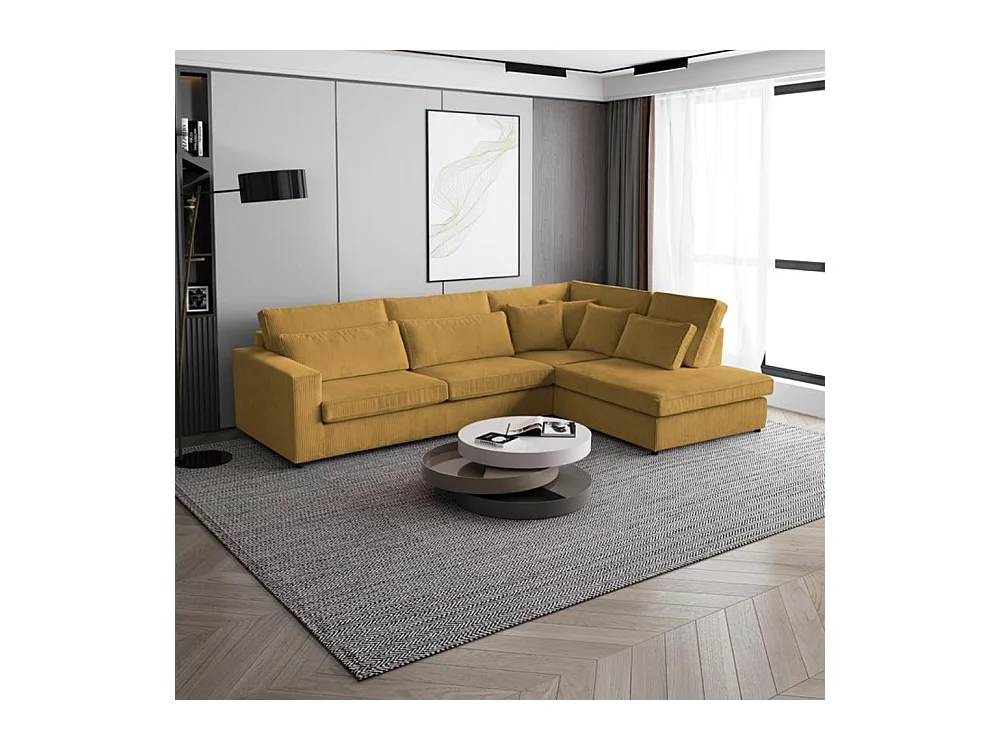 Hoekbank Parma zonder slaapfunctie geel rechts