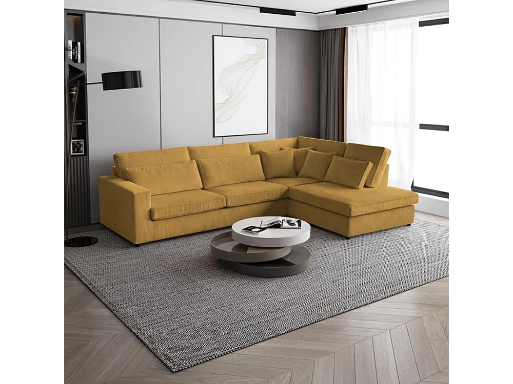 CANAPE Parma sans fonction sommeil jaune droite