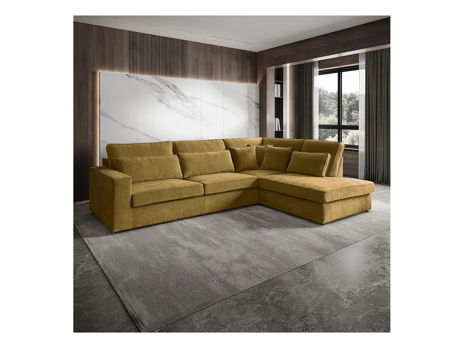 ECKSOFA Parma ohne Schlaffunktion gelb rechts