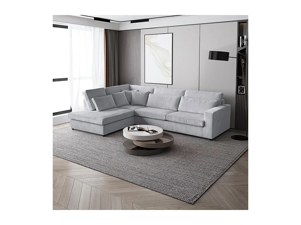 ECKSOFA Parma ohne Schlaffunktion hellgrau links