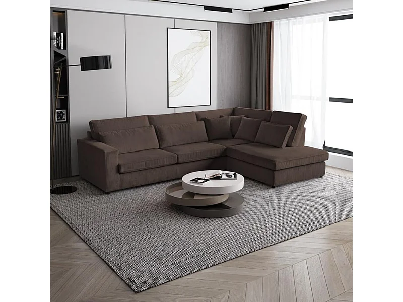 ECKSOFA Parma ohne Schlaffunktion braun rechts