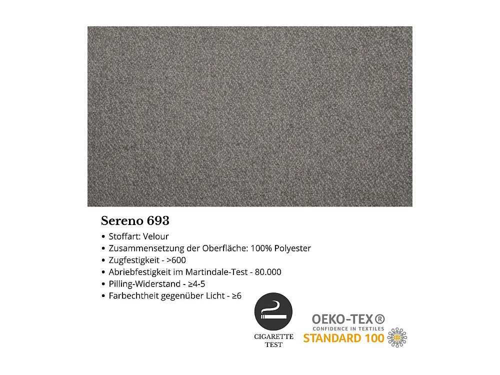 CANAPE Parma sans fonction sommeil gris clair à droite