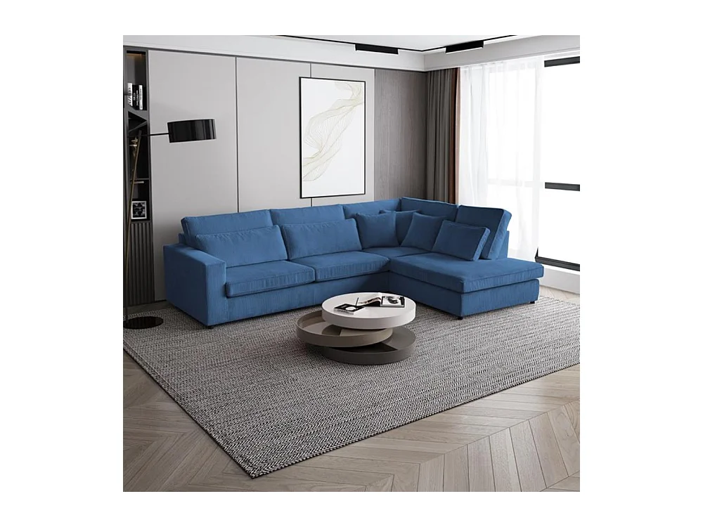 Hoekbank Parma zonder slaapfunctie donkerblauw rechts