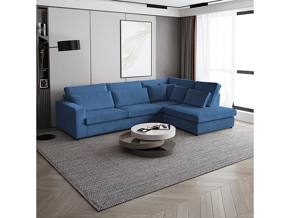 CANAPE Parma sans fonction sommeil bleu foncé droite