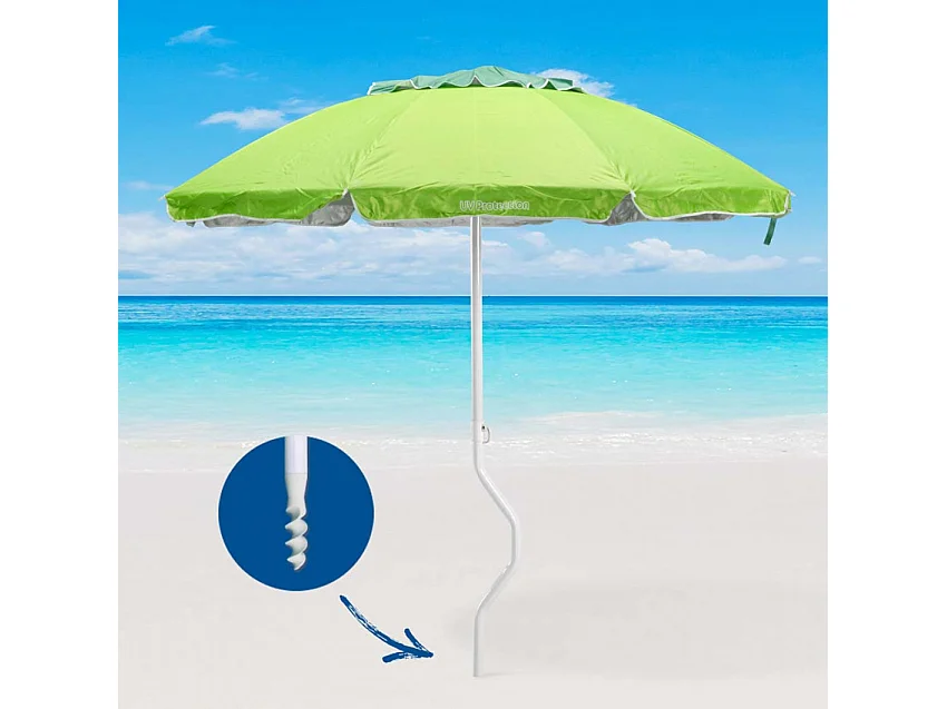 Parasol de plage léger visser protection UV 220 cm Solis