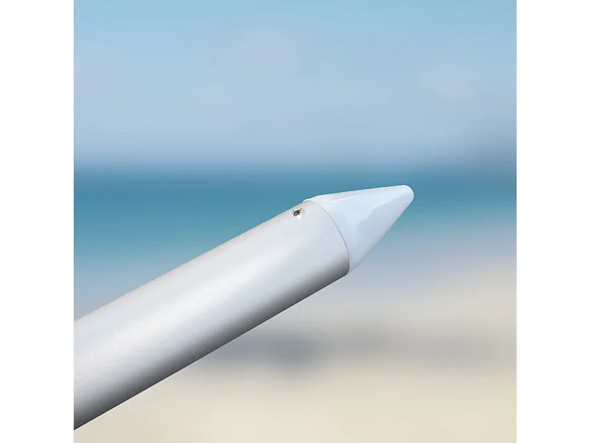 Sombrilla de playa 220 cm aluminio a prueba de viento protección uv profesional Bagnino Fluo - Marrón