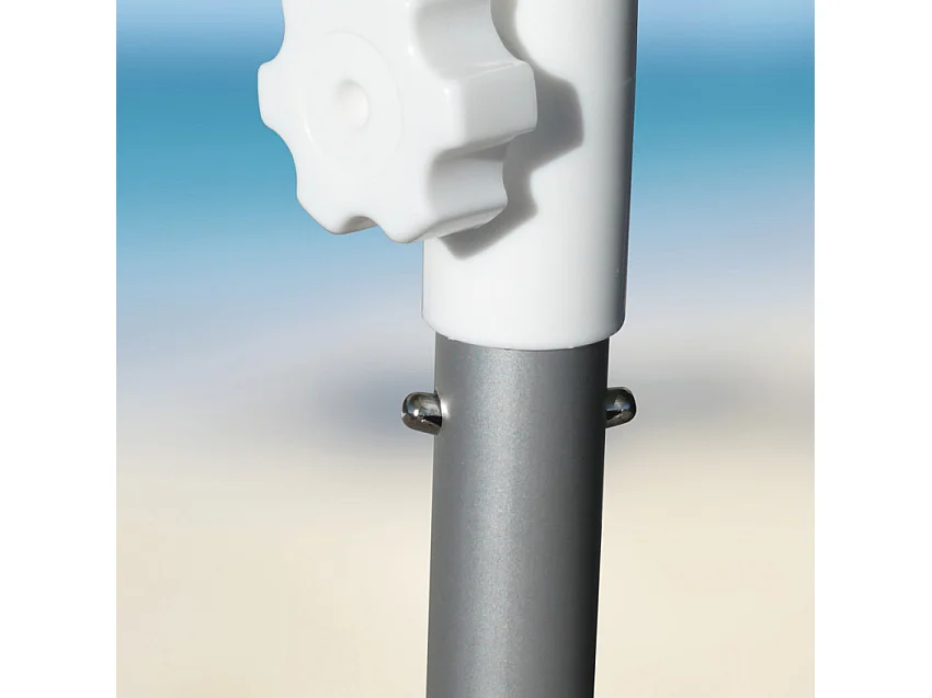 Sombrilla de playa 220 cm aluminio a prueba de viento protección uv profesional Bagnino Fluo - Marrón