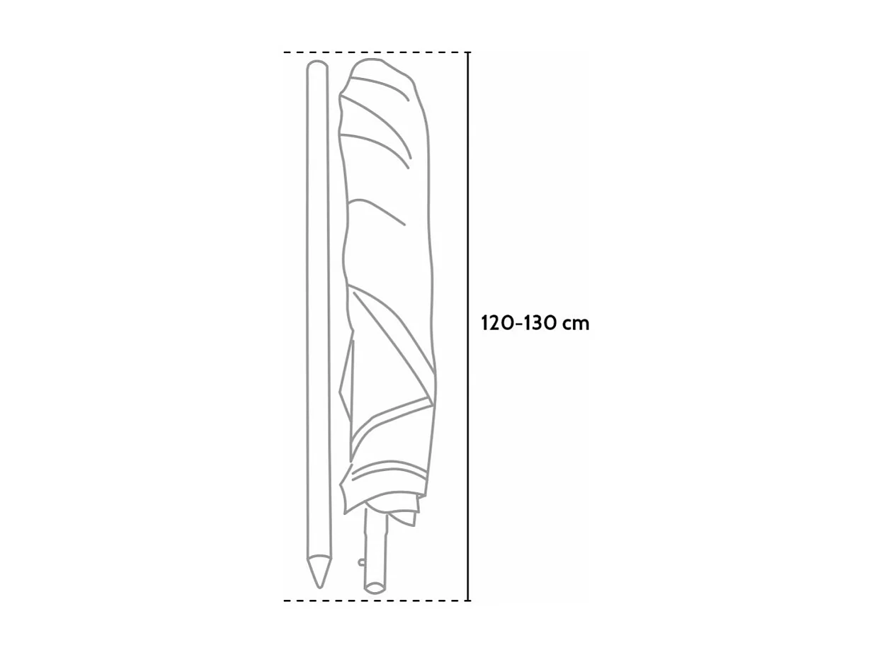 Sombrilla de playa 220 cm aluminio a prueba de viento protección uv profesional Bagnino Fluo - Marrón