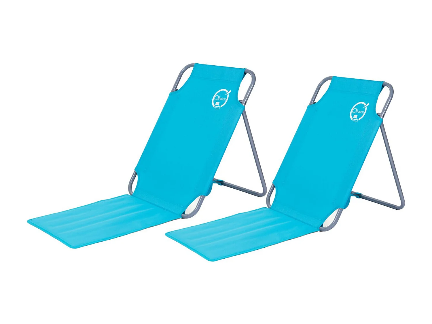 Lot de 2 chaises dossiers de plage pliables - O'Beach - Dimensions : 163 x 45 x 44 cm