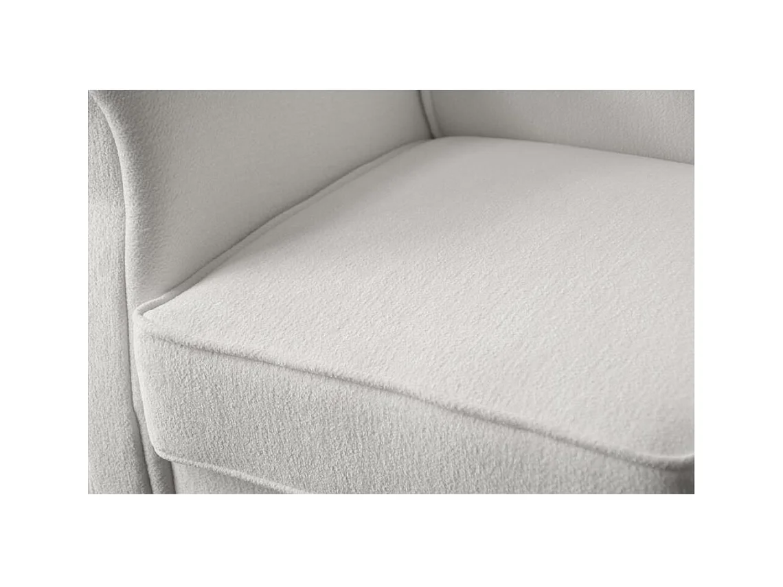 FAUTEUIL D'OREILLES Leonardo beige tissu à boucles