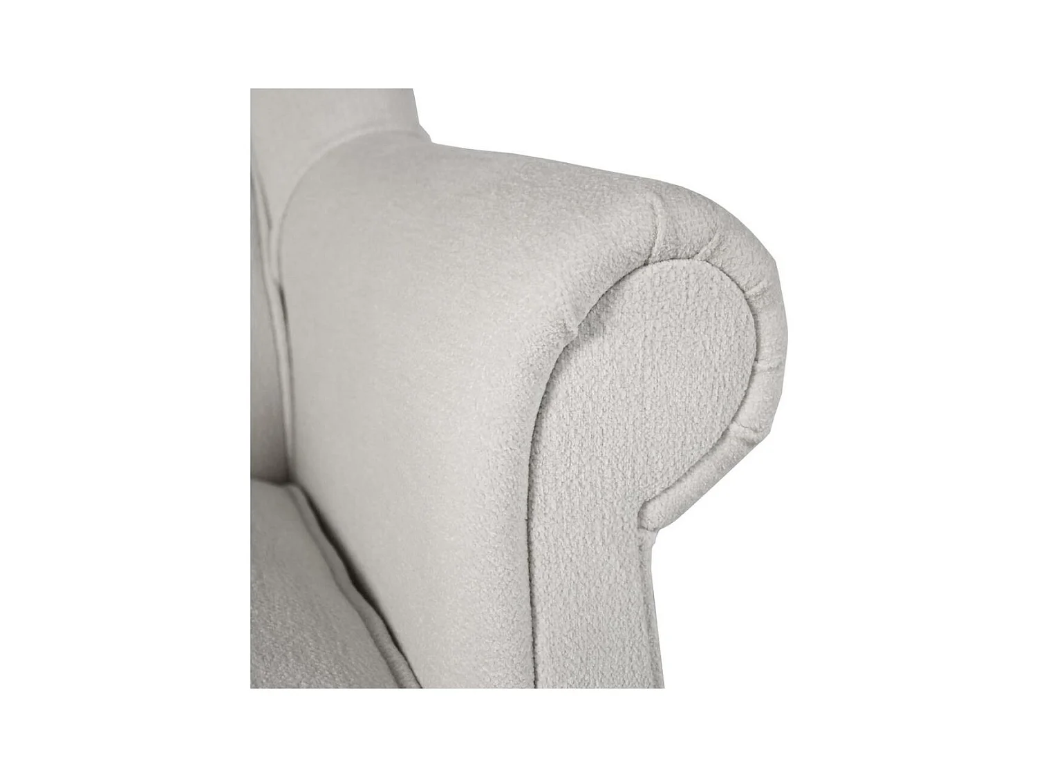 FAUTEUIL D'OREILLES Leonardo beige tissu à boucles