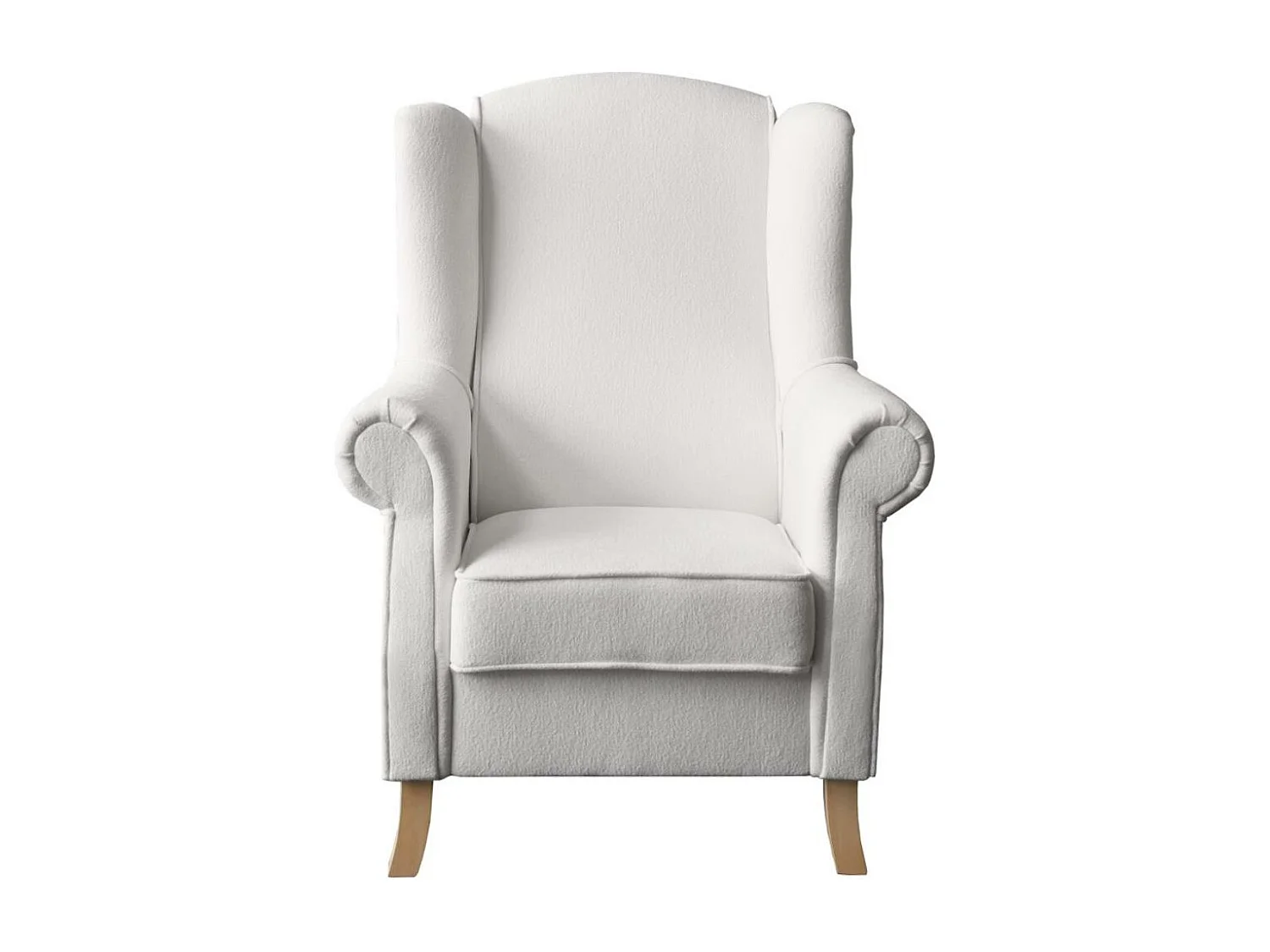 FAUTEUIL D'OREILLES Leonardo beige tissu à boucles