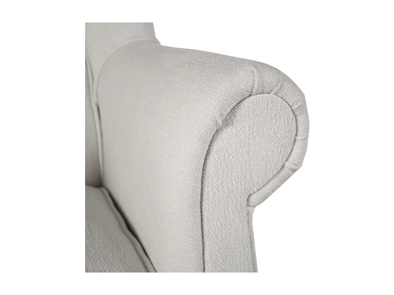 FAUTEUIL D'OREILLES Leonardo beige tissu à boucles