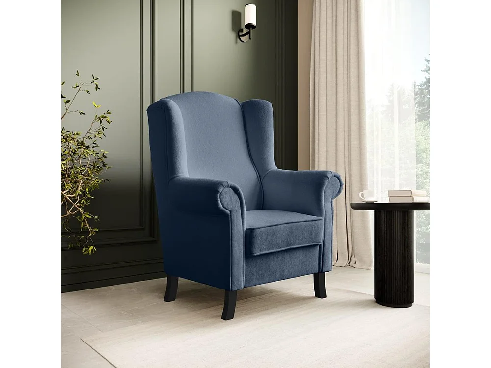 OHRENSESSEL Leonardo donkerblauw bouclé-stof