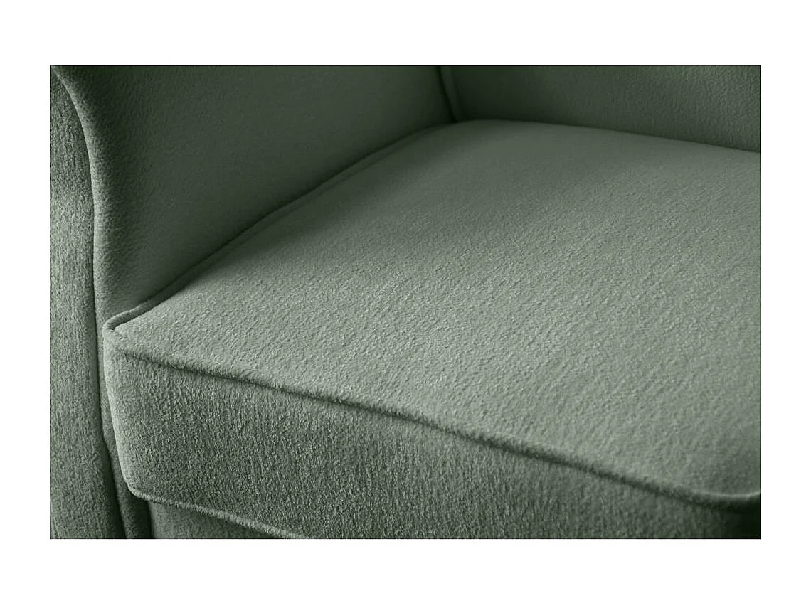 FAUTEUIL D'OREILLES Leonardo vert tissu à boucles