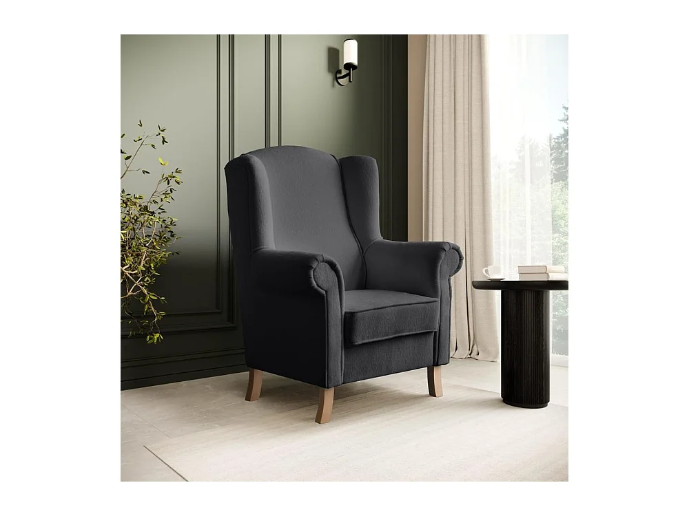 OHRENSESSEL Leonardo dunkelgrau boucle-stoff