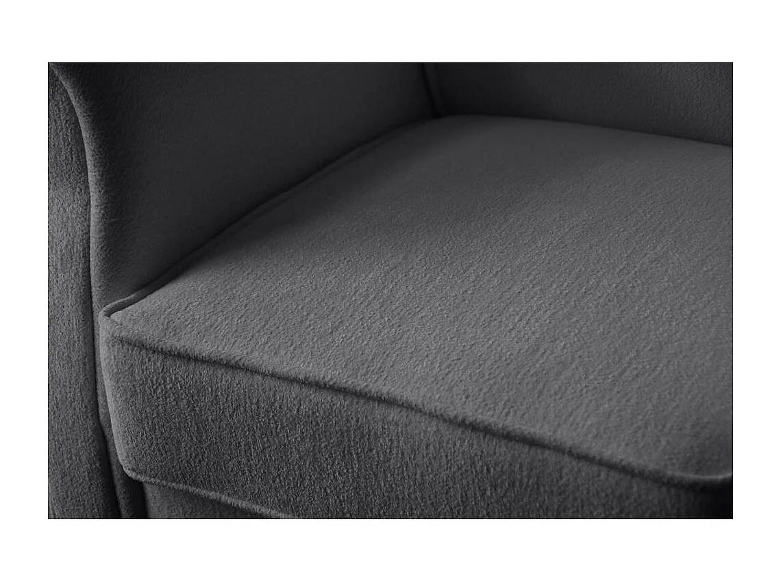 FAUTEUIL D'OREILLES Leonardo gris foncé tissu à boucles